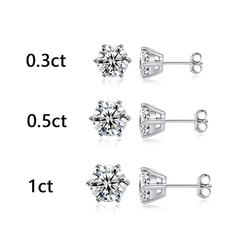 925 στερλίνα ασημένια κυρία Moissanite σκουλαρίκια