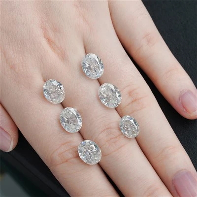 Θρυμματισμένο πάγο ωοειδές διαμάντι moissanite