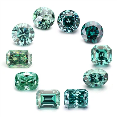 Σκούρο πράσινο moissanite